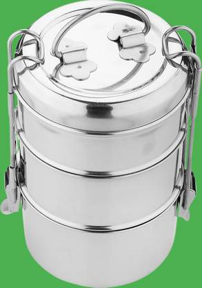 Kavid STEEL LUCh BOX 34 3 Containers Lunch Box