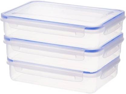 Aristo Lock & Fresh 301 Multipurpose Storage Container For Home & Kitchen, Transparent 3 Containers Lunch Box