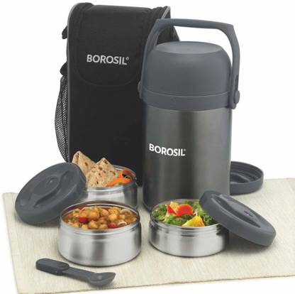 BOROSIL Hot N Fresh Lunch Box 3 Containers 3 Containers Lunch Box