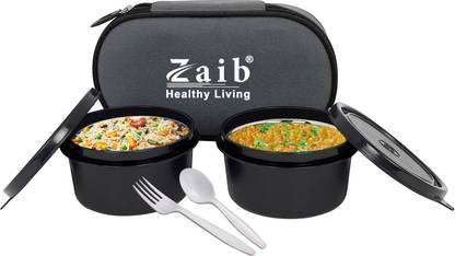 Zaib Microwave lunch box | hand tiffin box, With Water Bottle 2 Containers Lunch Box