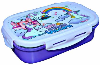 Rishabh Galaxy Aurra Big Dlx MY MAGICAL UNICORN 950 ML Steel Lunch Box 2 Containers Lunch Box