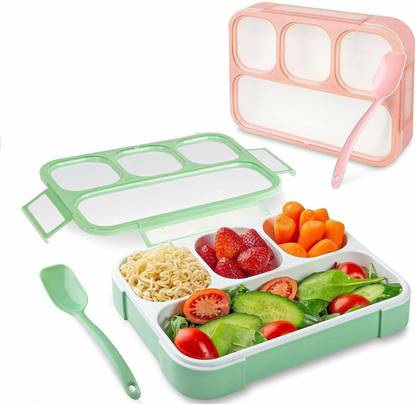 KRITI CREATION lunch box 4 Containers Plastic, Stainless Steel Office Lunch Box