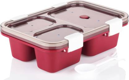 Flipkart SmartBuy Lunch Box for Kids Lunch Box Set - Plastic 3 Compartment Reusable Food Container 1 Containers Lunch Box