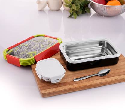 Flipkart SmartBuy Stainless Steel Tiffin Box For Kids, Steel Inner Katori For School 2 Containers Stainless Steel School Lunch Box