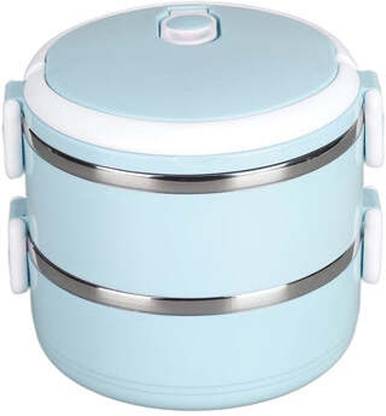 Trendykitch MULTI LAYER STAINLESS STEEL HOT LUNCH BOX (2 LAYER) 2 Containers Plastic College Lunch Box