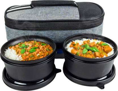 Zillara Airtight Premium office lunch box comfortable to All age, 400ml each 2 Containers Stainless Steel Office Lunch Box