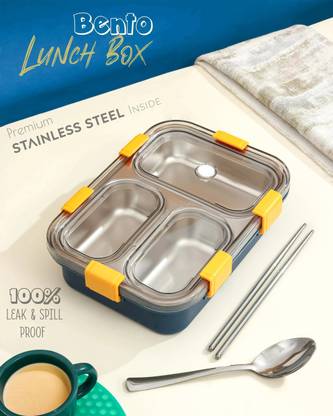 Boxito Stainless Steel Leak proof Lunch Box 3 Containers Lunch Box