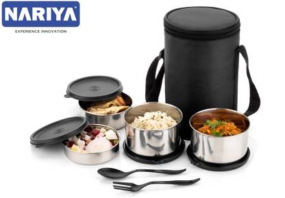 nariya AMAZING 4 CONTAINER LUNCHBOX WITH STEEL CONTAINER AND SPOON SET 4 Containers Lunch Box
