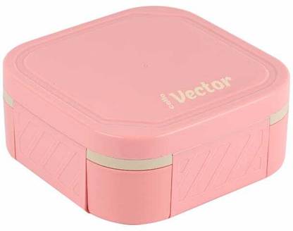 cello VECTOR stainless steel lunch Box for school and college leak proof bPINK 2 Containers Stainless Steel Office Lunch Box