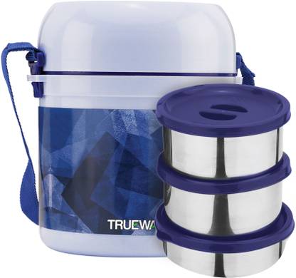 ट्रूवेयर Office 2 Insulated Lunch Box | 300 ml x 2, 200 ml x 1 | 3 कंटेनर लंच बॉक्स
