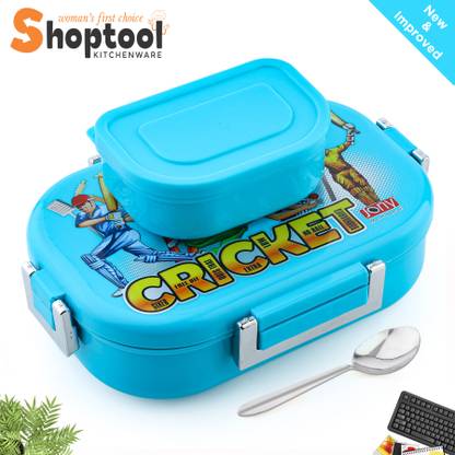 Shoptool Stainless Steel Lunch Box For School Children 2 Containers Lunch Box