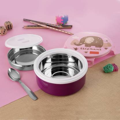 Flipkart SmartBuy Insulated Stainless Steel Lunch Box| Inner Leak Proof Container & Spoon 2 Containers Lunch Box