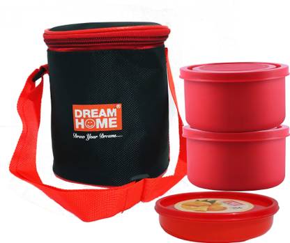 Dream Home Max Steel 2+1 Lunch Box | Office Lunch Box | Collage Lunch Box Microwave Safe 3 Containers Lunch Box