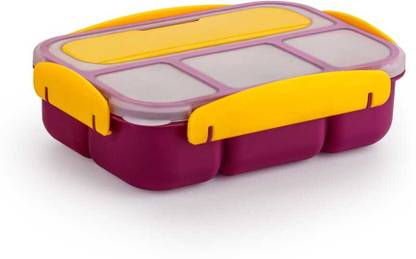 doozy Lunch Box for School - 4 Compartment Plastic Tiffin Box 4 Containers Lunch Box
