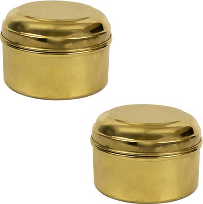 Spillbox Brass Container Box | Prasadham Box Mandir | Tiffen Box | Lunch Box |Roli-big2 1 Containers Lunch Box