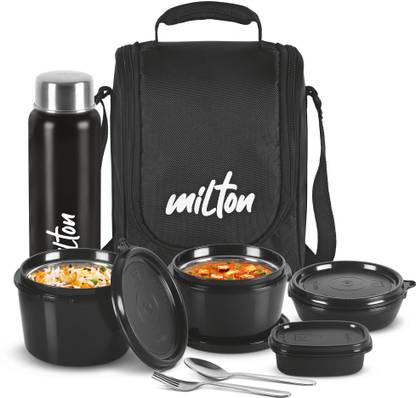 MILTON Pro Lunch Box With Insulated Fabric Jacket (180,320,450,100,750ml) 4 Containers Stainless Steel, Plastic Office Lunch Box