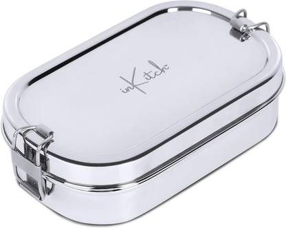 inKitch Stainless Steel Rectangle Lunch Box | Tiffin Box with Steel Inner Small Box 1 Containers Lunch Box