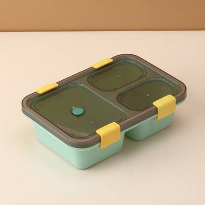 NK CREATION Bento Lunch box With 3 compartment and Spoon fork for all 3 Containers Lunch Box