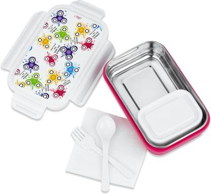 Flipkart SmartBuy Steel Plastic Air Tight Spill Proof ,Tiffin Boxes with (Pink) 2 Containers Lunch Box