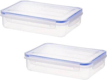 Aristo Lock & Fresh 301 Multipurpose Storage Container For Home & Kitchen, Transparent 2 Containers Lunch Box