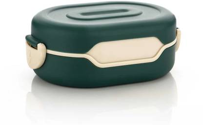 MAGICSPOON Lunch Box with 2 Compartment, Stylish lid & 2 in 1 Spoon (Green, 800 ml) 1 Containers Lunch Box