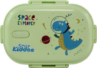 smily kiddos Stainless Steel Space Dino Theme Lunch Box - Green 3+ years 1 Containers Lunch Box