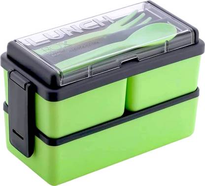 GALAXY SHINE Rectangular Classy 3 Section With 1 Spoon & 1 Fork 3 Containers Lunch Box 3 Containers Lunch Box
