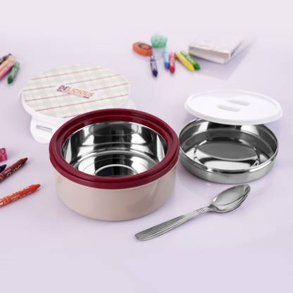 Flipkart SmartBuy Food Box Insulated Stainless Steel Lunch Box| Inner Steel Container & Spoon 2 Containers Lunch Box