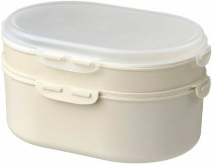 IKEA Stackable lunch box for dry food, light grey-beige 2 Containers Lunch Box