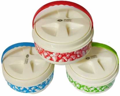 perry plastic PH100 3 Containers Plastic Office Lunch Box