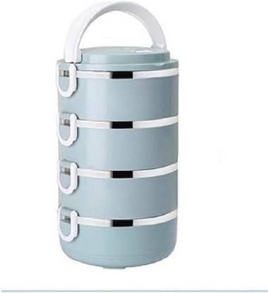 AKR STYLISH BPA FREE LEAK PROOF STAINLESS STEEL 2 LAYER LEAK PROOF LUNCH BOX 2 CONTAINER LUNCH BOX (1400 ml) 2 Containers Lunch Box