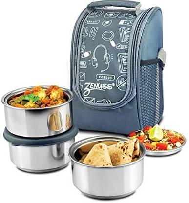 ZENUSS Onflavour Lunch Box Tiffin Box Set of 290 ml X 3 Containers Lunch Box 3 Containers Lunch Box