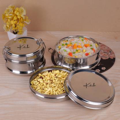 inKitch Stainless Steel Lunch Box Set of 2 2 Containers Lunch Box
