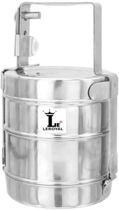 LEROYAL 2 Containers Tiffin Box for School/Office/Factory 2 Containers Lunch Box