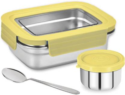 Pratap Fresh Meal 510 Stainless Steel Lunch Box (With Separate 110ml Box) 2 Containers Lunch Box