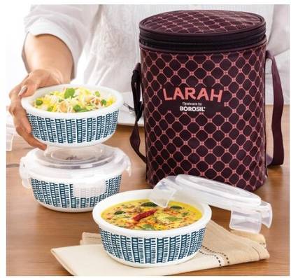 BOROSIL 3N KLIP N STORE 400ML LUNCH BOX 3 Containers Lunch Box