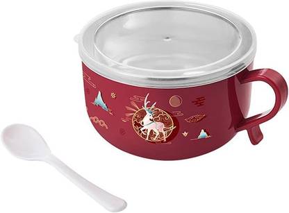 vedvit Bowl with Spoon & Handle | Food Container Mug for Kitchen | Feeding & Soup 1 Containers Plastic Office Lunch Box