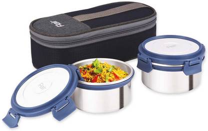 FLAIR Swift Click Stainless Steel 2 Containers Lunch Box