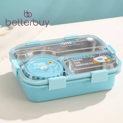 Better Buy Rectangle 3D Embossed 100% leakproof 3 Containers Lunch Box