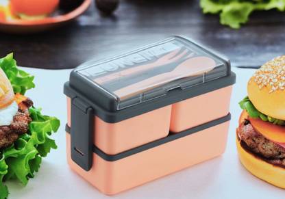 Mr cubic Lunch Box 3 compartments for office and school 3 Containers Lunch Box