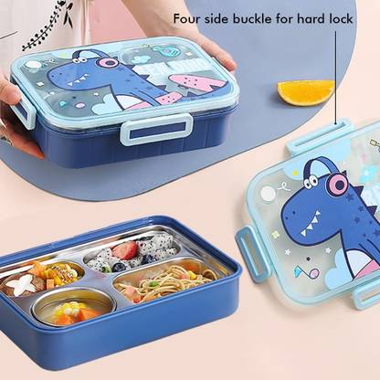 LunchBoxes Dino Kids Lunch Box - Fun Dinosaur Design for School & Picnics Container 4 Containers Lunch Box