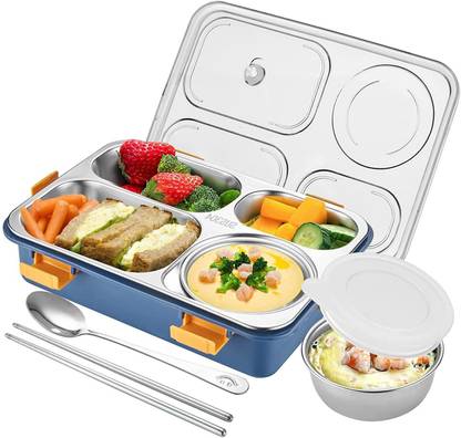 SKYBUCKET Stainless Steel 1100ml Lunch Boxes with 4 Compartment For Kid's Lunch Box 4 Containers Lunch Box