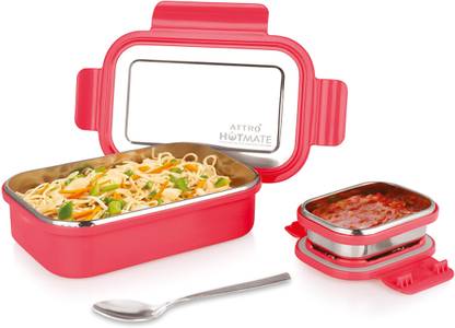 ATTRO Hotmate Sleek & Compact Airtight 2 Containers Lunch Box