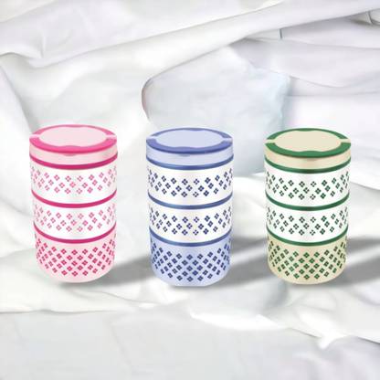 METROLINE METRO LINE JIO 3 LAYER LUNCH BOX/TIFFIN 3 Containers Stainless Steel Office Lunch Box