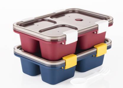 Flipkart SmartBuy Lunch Box for Kids Lunch Box Set - Plastic 3 Compartment Reusable Food Container 1 Containers Lunch Box