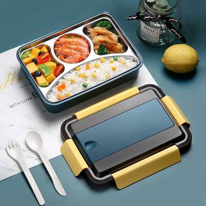 CLUB SEVENTY TWO Durable and Versatile Lunch Box Set - Leakproof Containers Fresh Meals Anywhere 4 Containers Lunch Box