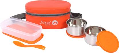 JAVA MealBox 3 Container Lunch Box Leakproof Stainless steel container - Soft Pouch 3 Containers Lunch Box