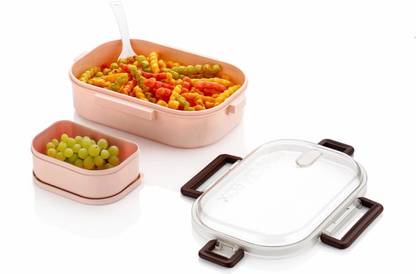 CONQUER Plastic Launch Boxes 2 Containers Lunch Box