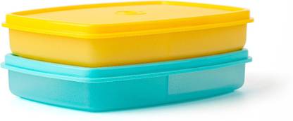 TUPPERWARE Slim Divided Lunch Container 2 Containers Plastic Office Lunch Box