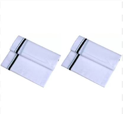 Super se upper Solid White Lungi